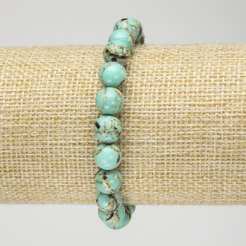 Imperialjasper-Armband, hellgrün (gepresst) glatte Kugeln, Durchmesser 8 mm