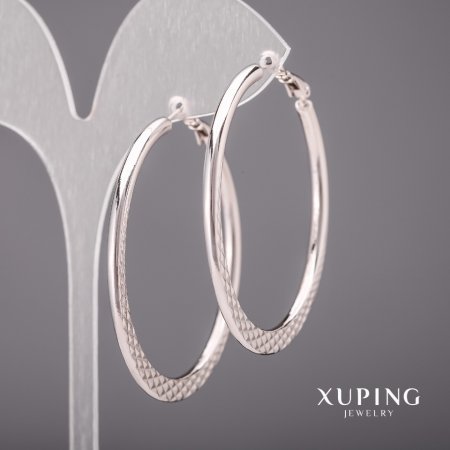 Ohrringe Xuping Kreise 3×55 mm Rhodiumbeschichtung
