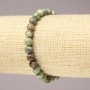 Elastisches Armband aus grünem Jaspis, glatte Kugeln, Durchmesser 6 mm+