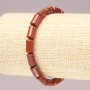 Elastikarmband aus rotem Jaspis, glatte Zylinderperlen, Durchmesser ca. 10 × 6 mm+