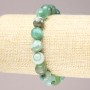 Elastisches Armband aus grünem Achat, facettierte Kugeln, Durchmesser ca. 10 mm+