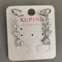 Ohrstecker Xuping Rhodium mit weißen Kristallen in Herzform 32 × 10 mm +