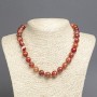 Kette aus orangefarbenem Achat, glatte Kugeln, Durchmesser ca. 12 mm, Länge ca. 45 cm - B501