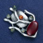 Brosche «Zweig aus Karneol» , silberfarbenes Metall 61 × 42 mm +