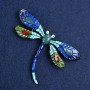 Brosche Schmetterling silberfarbenes Metall und Emaille 70×50 mm +