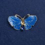 Schmetterlingsbrosche aus goldfarbenem Metall, Emaille und Kristallen 50 × 27 mm +