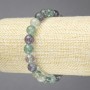 Elastisches Armband aus Naturfluorit, glatte Kugeln, Durchmesser 8 mm+