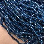 Perlen aus tschechischem Kristall, blau beschichtete, facettierte Rondell-Perlen, Durchmesser 3,5 × 3 mm, Länge 33 cm +