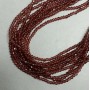 Perlen aus tschechischem Kristall auf Schnur, braun-transparent, facettierte Rondellen, Durchmesser ca. 3,5×3 mm, Länge ca. 32 cm