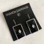 Ausverkauf: Ohrringe Achat facettiert, glatte Fassung, rechteckiger Stein 37×30 mm, Länge ca. 50 mm