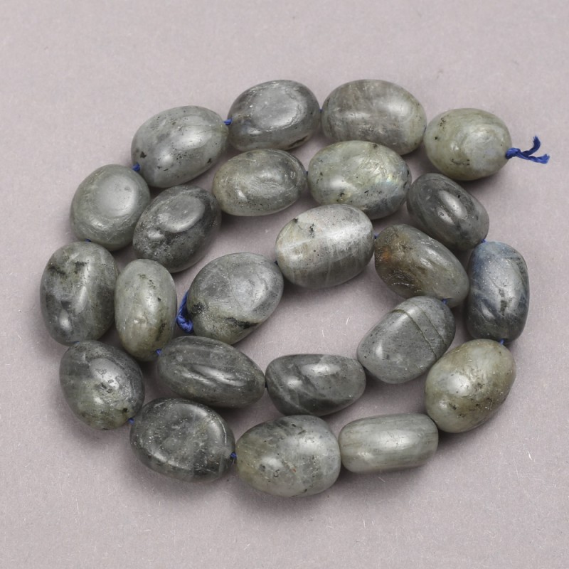 Labradorit facettierte Perlen auf Schnur, Durchmesser ca. 16 × 13 mm, Länge ca. 40 cm
