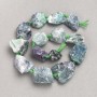 Unbearbeitete Fluorit-Nugget-Perlen auf Schnur, Durchmesser ca. 20×25 mm, Länge 42 cm