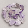 Unbehandelte Amethyst-Nugget-Perlen auf einer Schnur, Durchmesser ca. 20×25 mm, Länge 42 cm