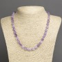 Kette aus natürlichem Amethyst, facettierte Perlen, Durchmesser 8×6 mm, Länge 45 cm+