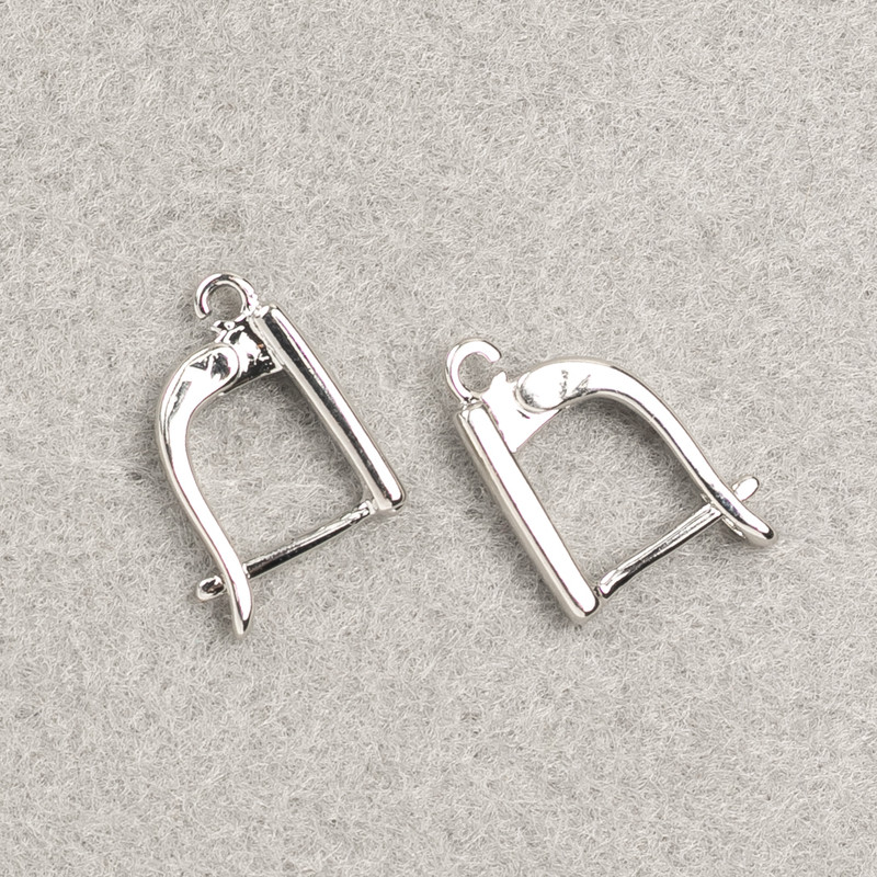 Ohrhaken für Ohrringe aus silberfarbenem Metall 14×2,5 mm – Paar