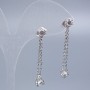 Ohrstecker Xuping mit Majorica-Perle und weißem Kristall, Durchmesser 6 mm, Länge ca. 3,5 cm – Rhodiumbeschichtung