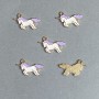 Schmuckzubehör Anhänger Einhorn Emaille, 9 Stück, 22×12 mm