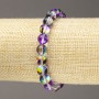 Armband mit elastischem Gummiband, Opalglas – glatte Kugel, violett-transparent, Ø 8 mm, Länge 18 cm
