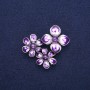 Blütenbrosche mit Amethyst und violetter Emaille, silberfarbenes Metall 36×46 mm