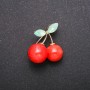 Brosche 'Kirschen' in Goldfarbe 30x25 mm
