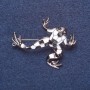 Brosche Frosch-Domino Silber 4×4 cm