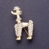 Brosche „Königlicher Pudel“ 2x4 cm, Metallfarbe Zitronengold