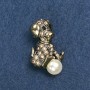 Brosche „Welpe mit Ball“ 3,5 × 2 cm Metallfarbe: Schwarzvergoldet