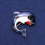 Brosche «Blaue Orca» 37×38 mm