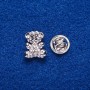 Brosche mit Schraubverschluss «Maus» silberfarbenes Metall 1,6 × 1,3 cm