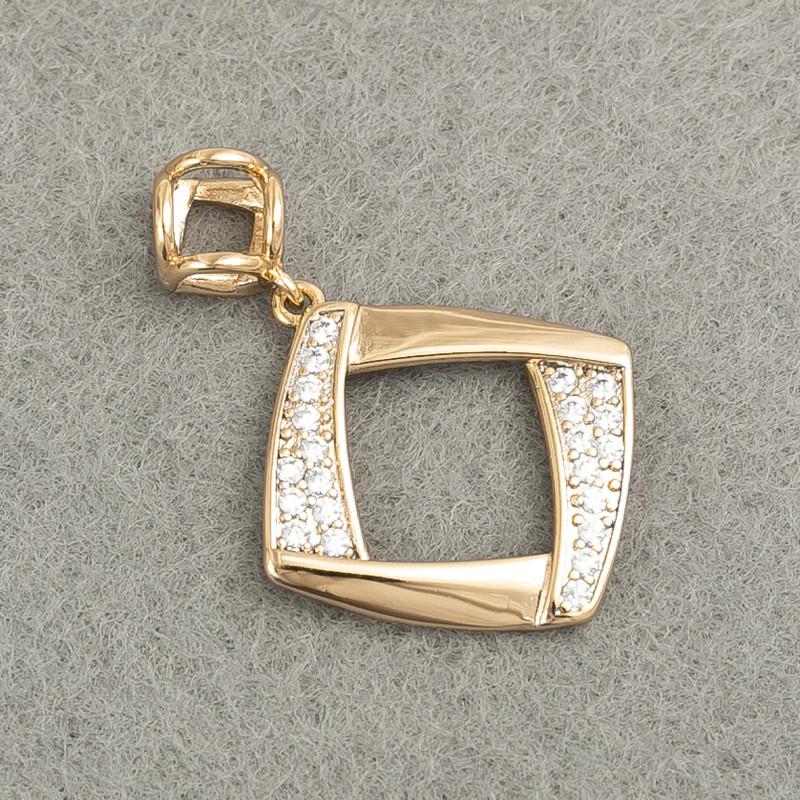 Anhänger Xuping 18K Vergoldung mit weißen Strasssteinen, Durchmesser 27 × 20 mm +