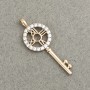 Anhänger Xuping 18K-Vergoldung Schlüssel mit weißen Strasssteinen, Durchmesser 28×11 mm +