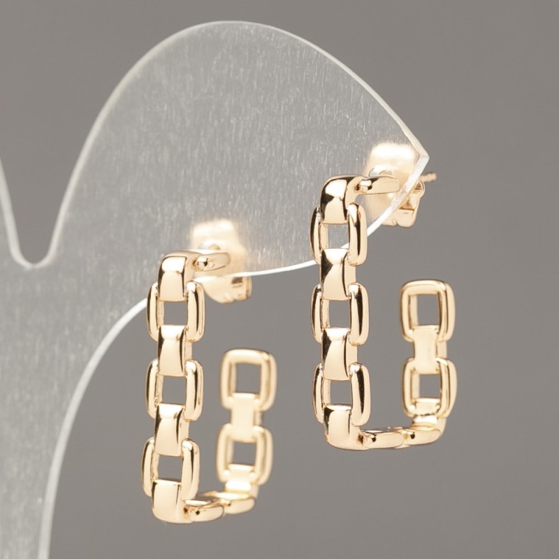 Ohrstecker Pussetten Xuping, 18K-Vergoldung, Ketten-Design, Dicke ca. 5,5 mm, Länge ca. 25 mm