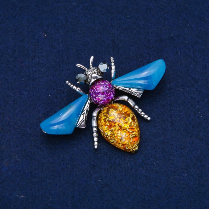 Brosche Schmetterling aus silberfarbenem Metall, 47 × 62 mm