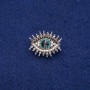 Brosche »Auge in Strasssteinen« 21×26 mm, silberfarbenes Metall