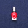 Brosche Lack rote und schwarze Emaille, silberfarbenes Metall 13 × 33 mm