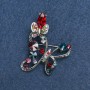 Brosche Schmetterling silberfarbiges Metall und Strasssteine 50 mm +