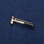 Brosche Neurologischer Hammer, schwarze Emaille, goldfarbenes Metall 16 × 36 mm