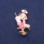 Brosche „Krankenschwester“ bunt emailliert, goldfarbenes Metall, 27 × 44 mm