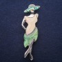 Brosche-Anhänger Dame mit Perlmutt und Chalzedon 80×30 mm +