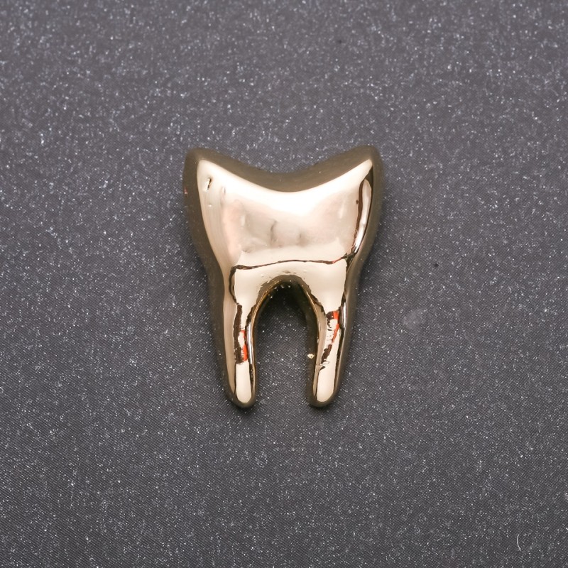Brosche Goldzahn aus Gelbgold 17 × 23 mm