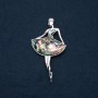 Brosche-Anhänger mit natürlichem Halit – Ballerina 80×45 mm