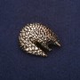 Brosche Pangolin 38×28 mm aus gelbem Metall
