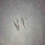 Ohrhaken für Ohrringe, Paar, graues Metall, 20x3 mm, Länge 20 mm