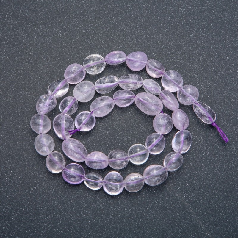 Amethyst-Rondellen auf Schnur aus Naturstein, Durchmesser 10×8 mm, Länge 41 cm +