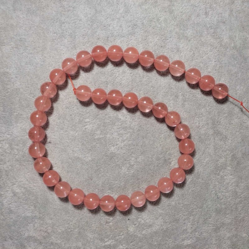 Chalzedon-Perlen, künstliche glatte Kugeln, Durchmesser 10 mm, Länge 38 cm