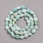 Larimar-Rondell-Perlen auf Schnur, Durchmesser 6x8 mm, Länge 39 cm (+)
