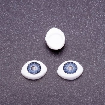 Schmuckzubehör „Lebendige Augen“ – Paar blaue Pupillen, Durchmesser 8 mm, Form 11 × 14 mm, Verpackung: 50 Paare