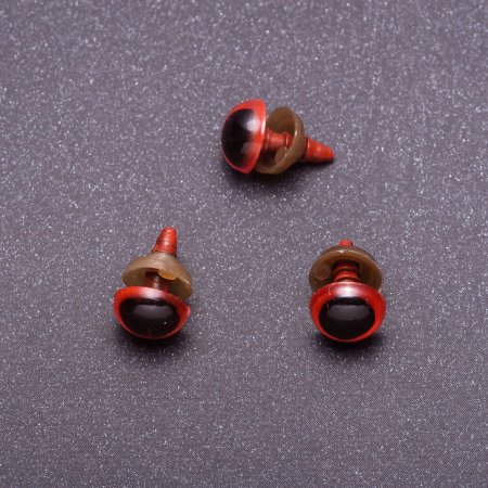Schmuckzubehör „Lebendige Augen“ rot, Durchmesser 10 mm, Verpackung 50 Paare