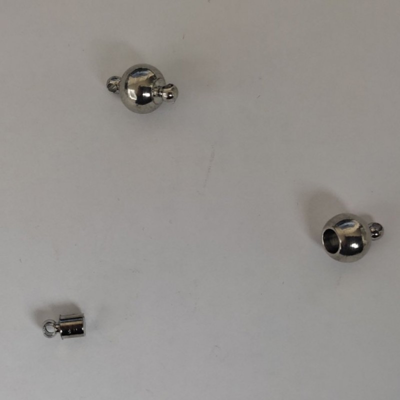 Magnetischer Verschluss für Schmuck, 8×13 mm, silberfarbenes Metall