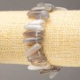 Elastisches Armband aus Naturstein Rauchachat Splitter 'Nadel', Durchmesser 13-22×3-6 mm, Länge 18 cm +